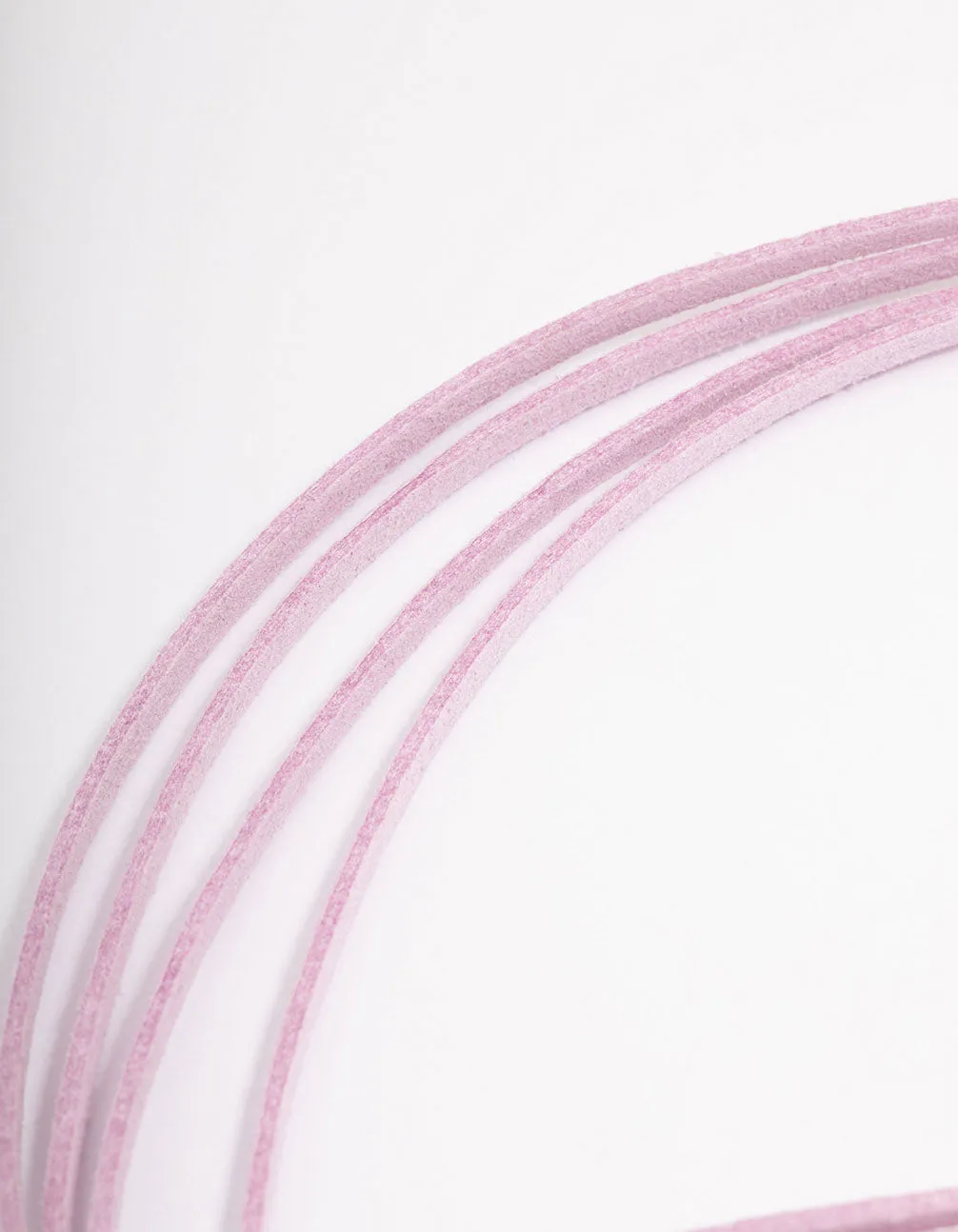 Lilac Fabric Wrapped Cord Pearl Choker