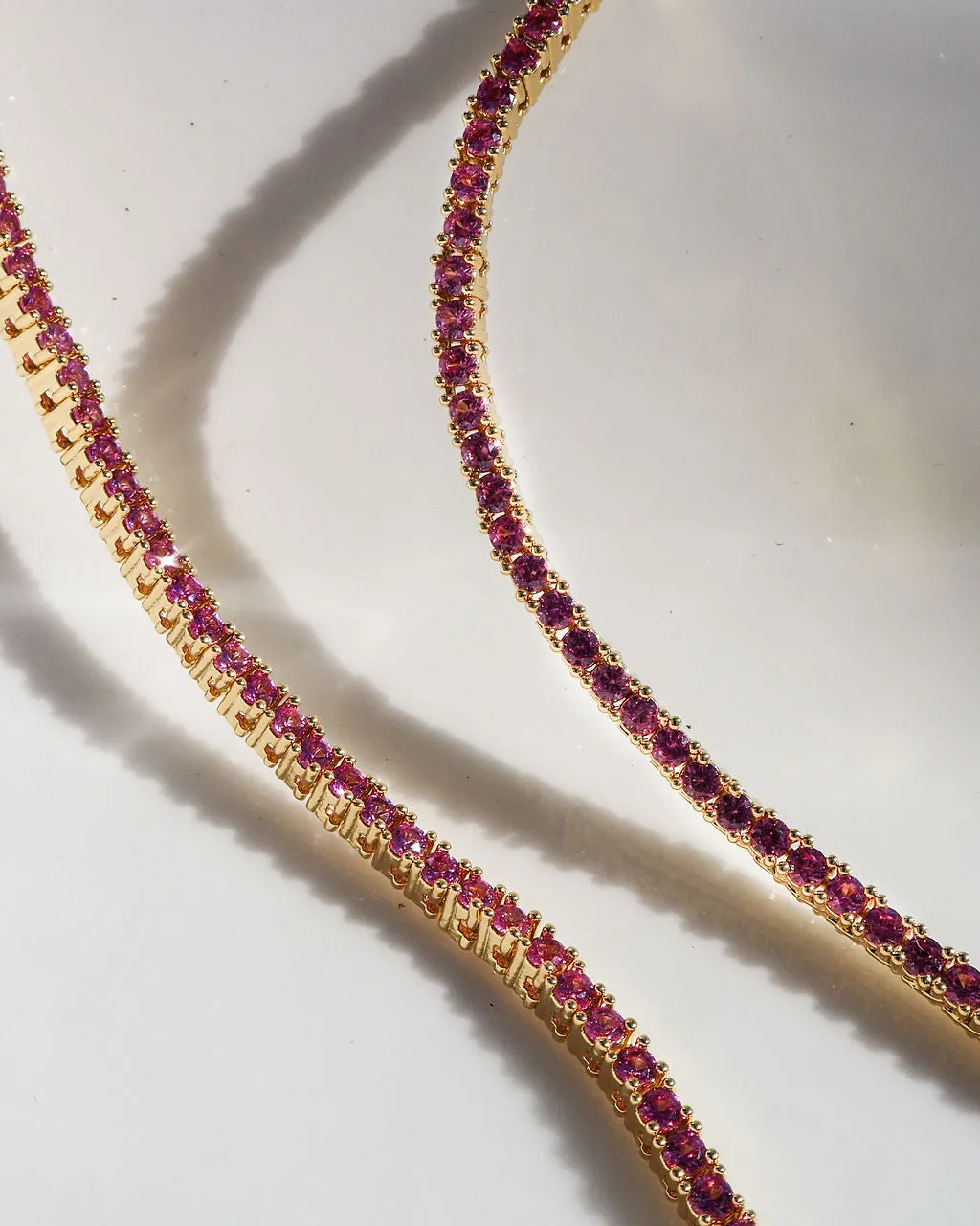 Mini Ballier Necklace- Pink- Gold