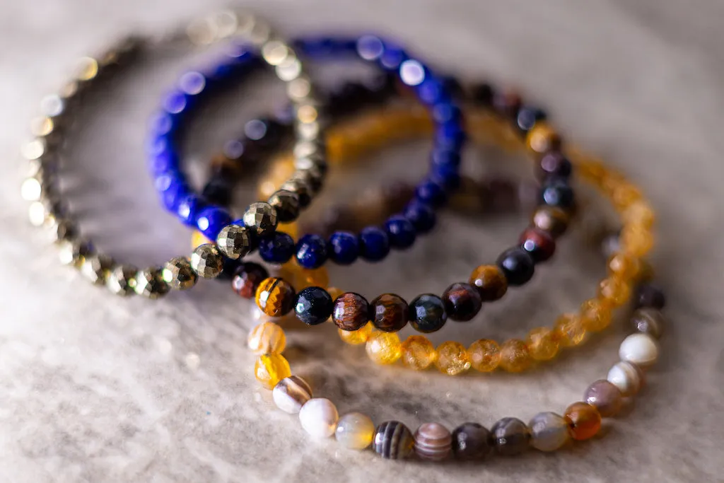Mini Faceted Lapis Lazuli Natural Gemstone Bracelet