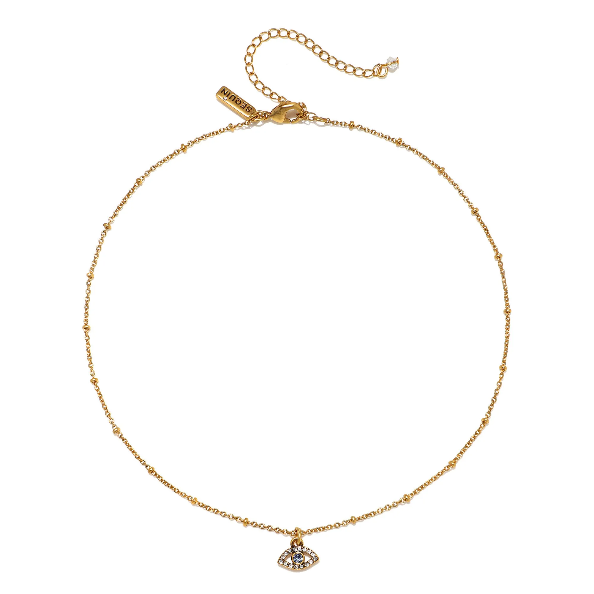 Mini Pavé Evil Eye Choker Necklace