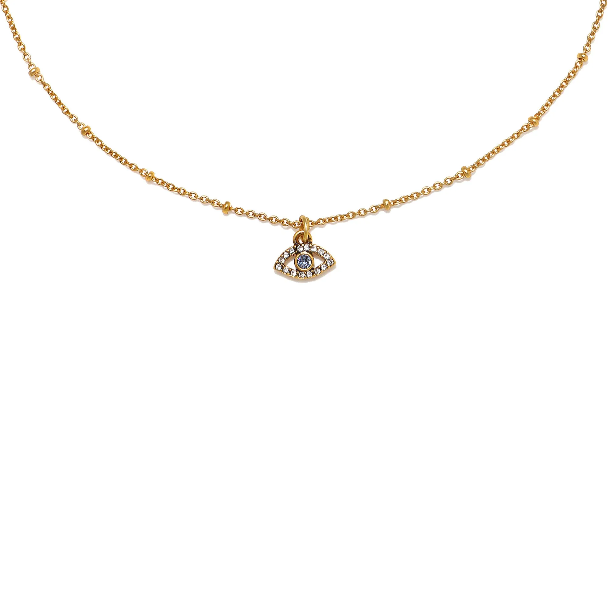 Mini Pavé Evil Eye Choker Necklace