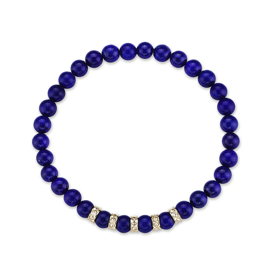 Minimal Pyramid Lapis Lazuli Beaded Bracelet