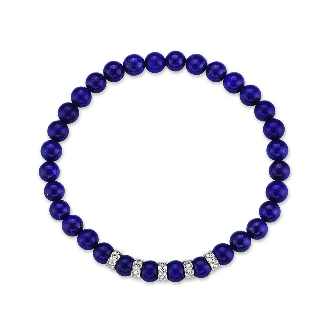 Minimal Pyramid Lapis Lazuli Beaded Bracelet