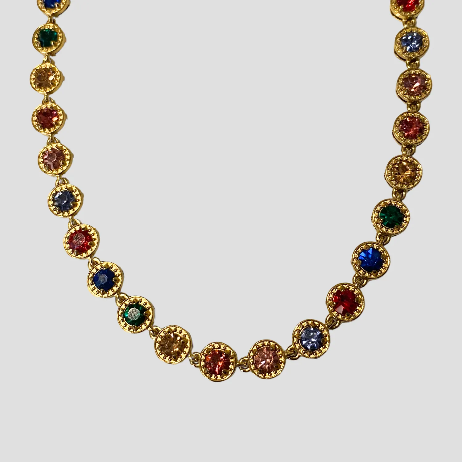 Multicolor Gemstone 18k Gold Necklace