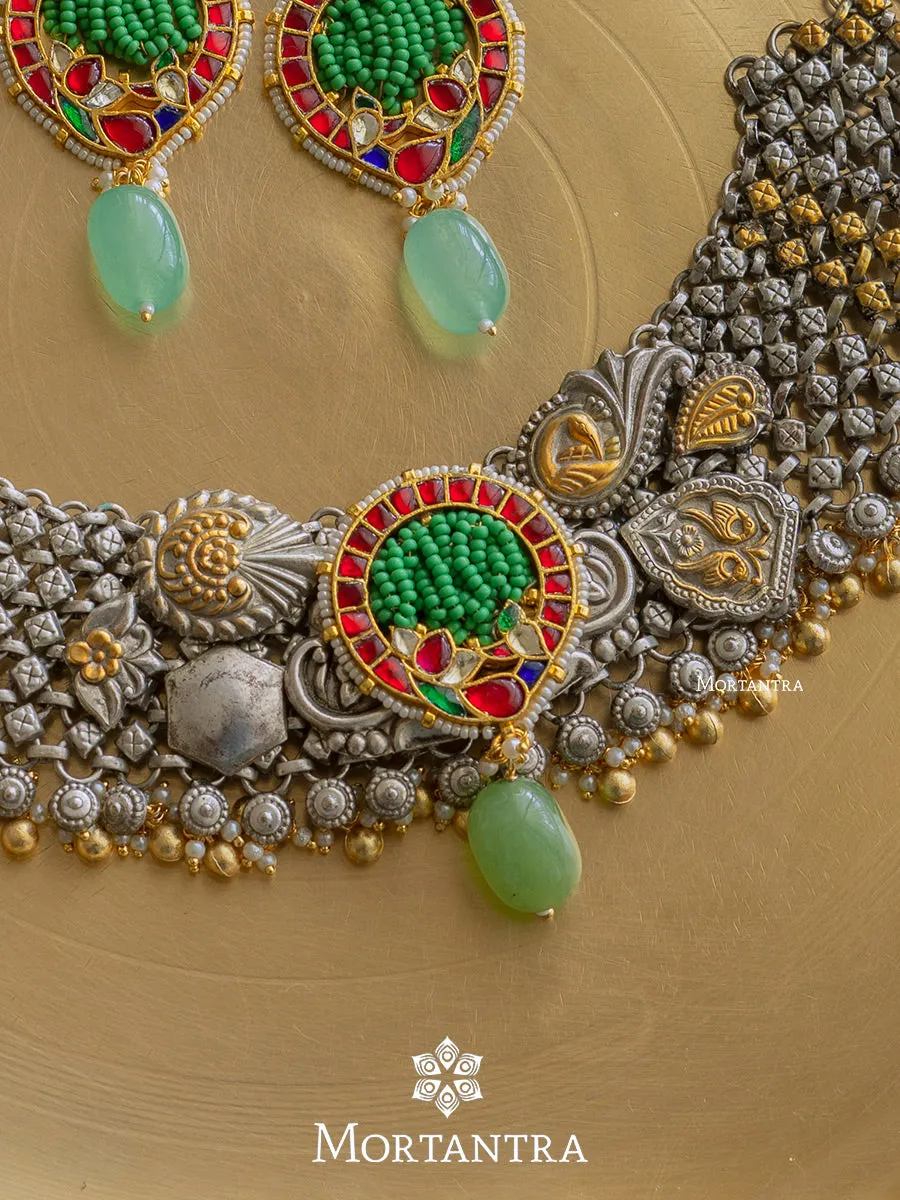 Multicolor Tribal Necklace Set - EK-SFSET247