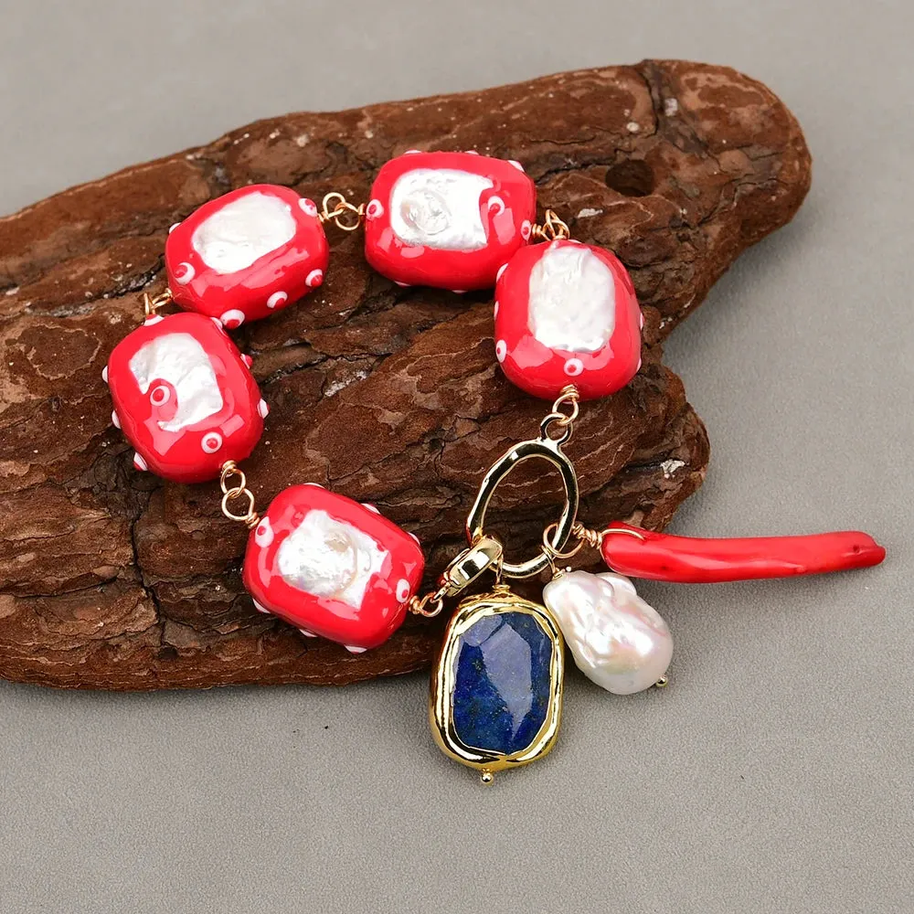 Natural White Keshi Pearl CZ Long Necklace