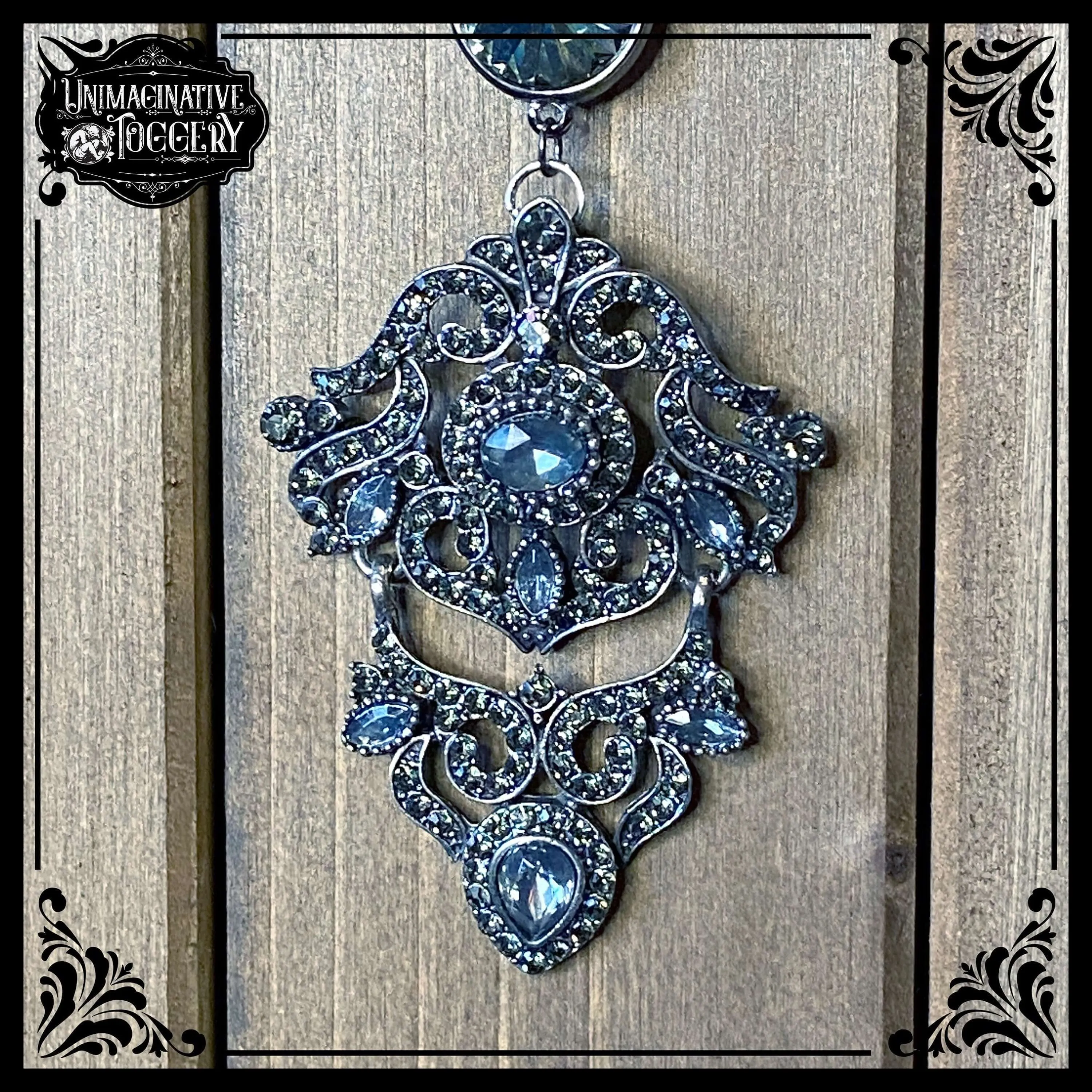 Ornate rhinestone pendant Swarovski necklace