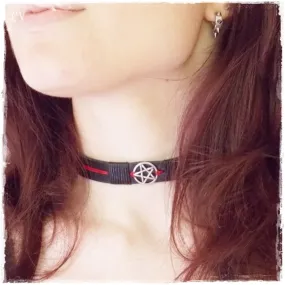 Pentacle Leather Choker