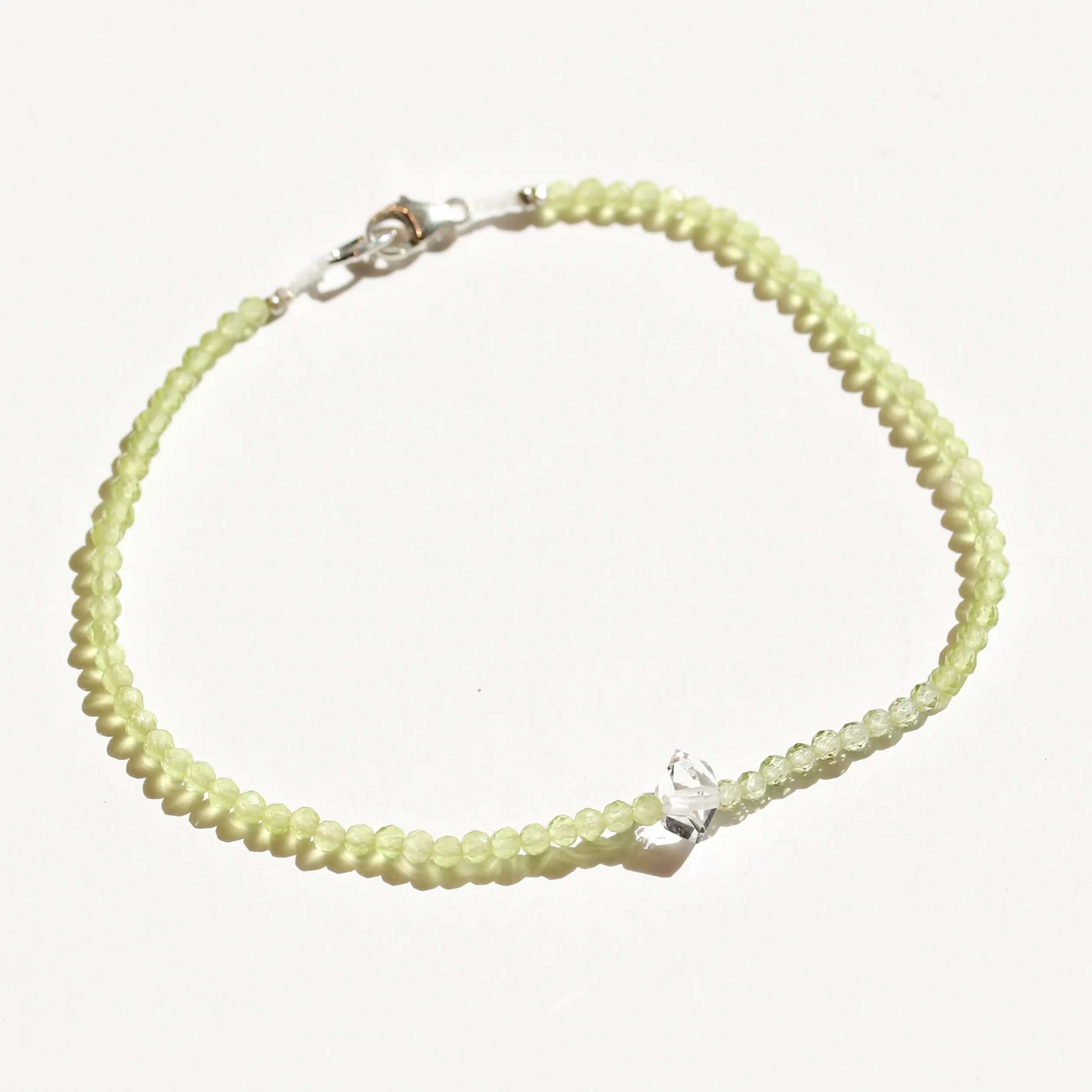 Peridot   Herkimer Bracelet No.31