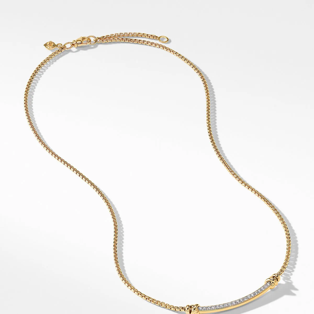 Petite Helena Station Necklace in 18K Yellow Gold with Diamonds