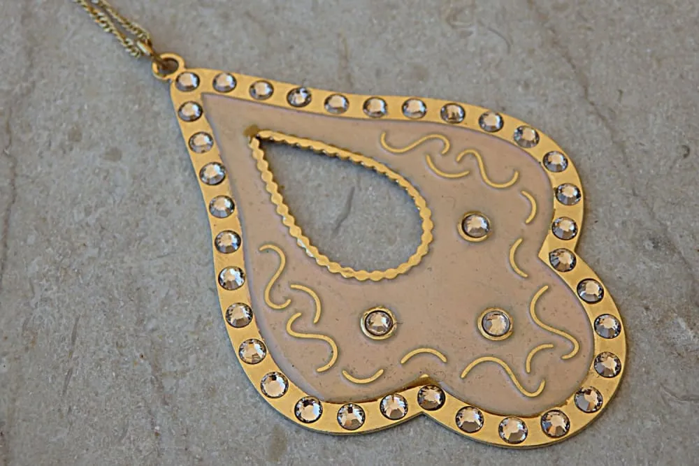 Pink and gold pendant