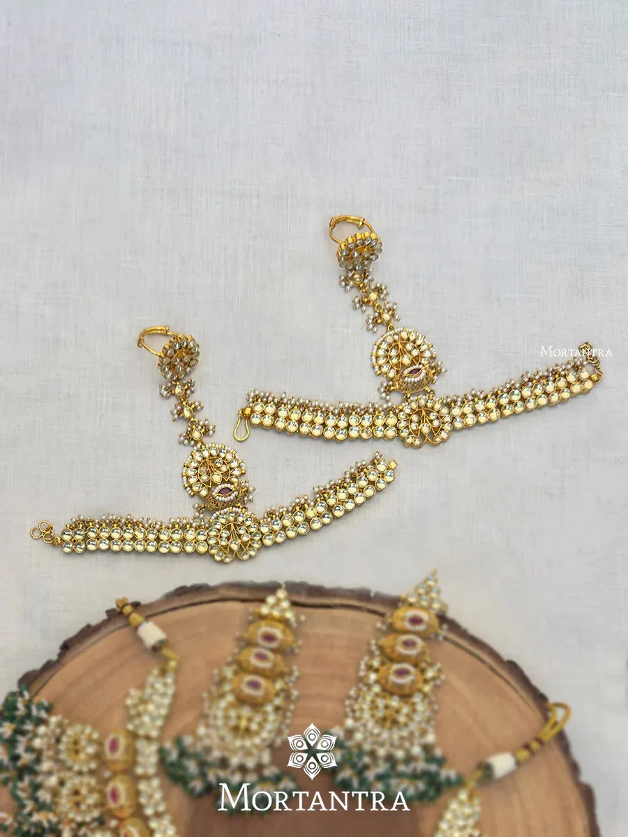Pink Color Gold Plated Jadau Kundan Bridal Necklace Set - MS1715YP