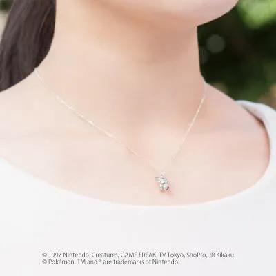 [Pokémon]Flareon & Pokéball necklace K18 white gold