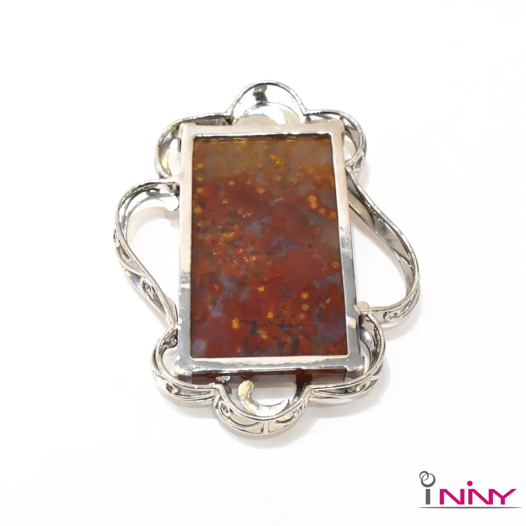 Poppy Jasper Rectangle Pendant