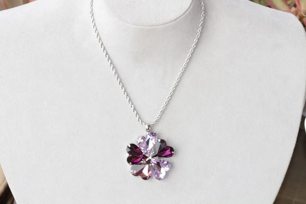 PURPLE MULTIHEART NECKLACE