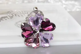 PURPLE MULTIHEART NECKLACE