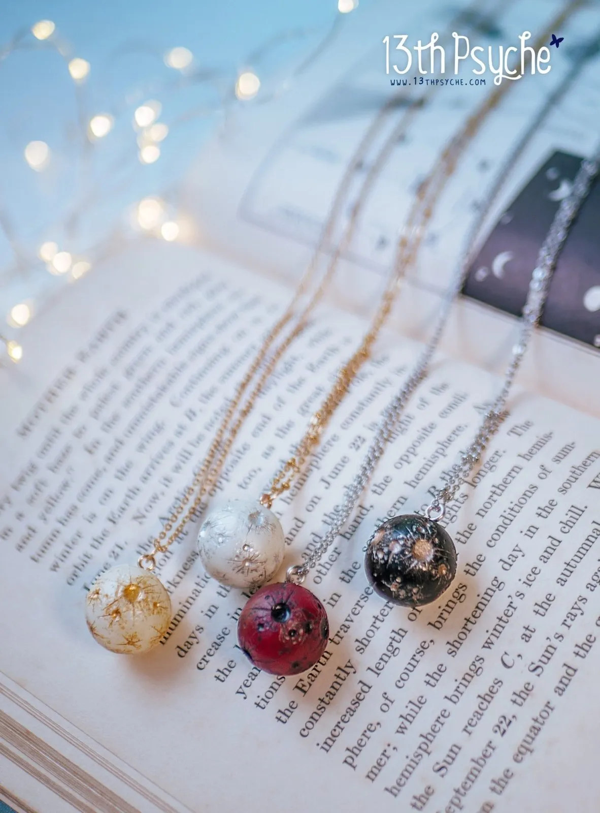 Resin Full moon necklace. Choose your style