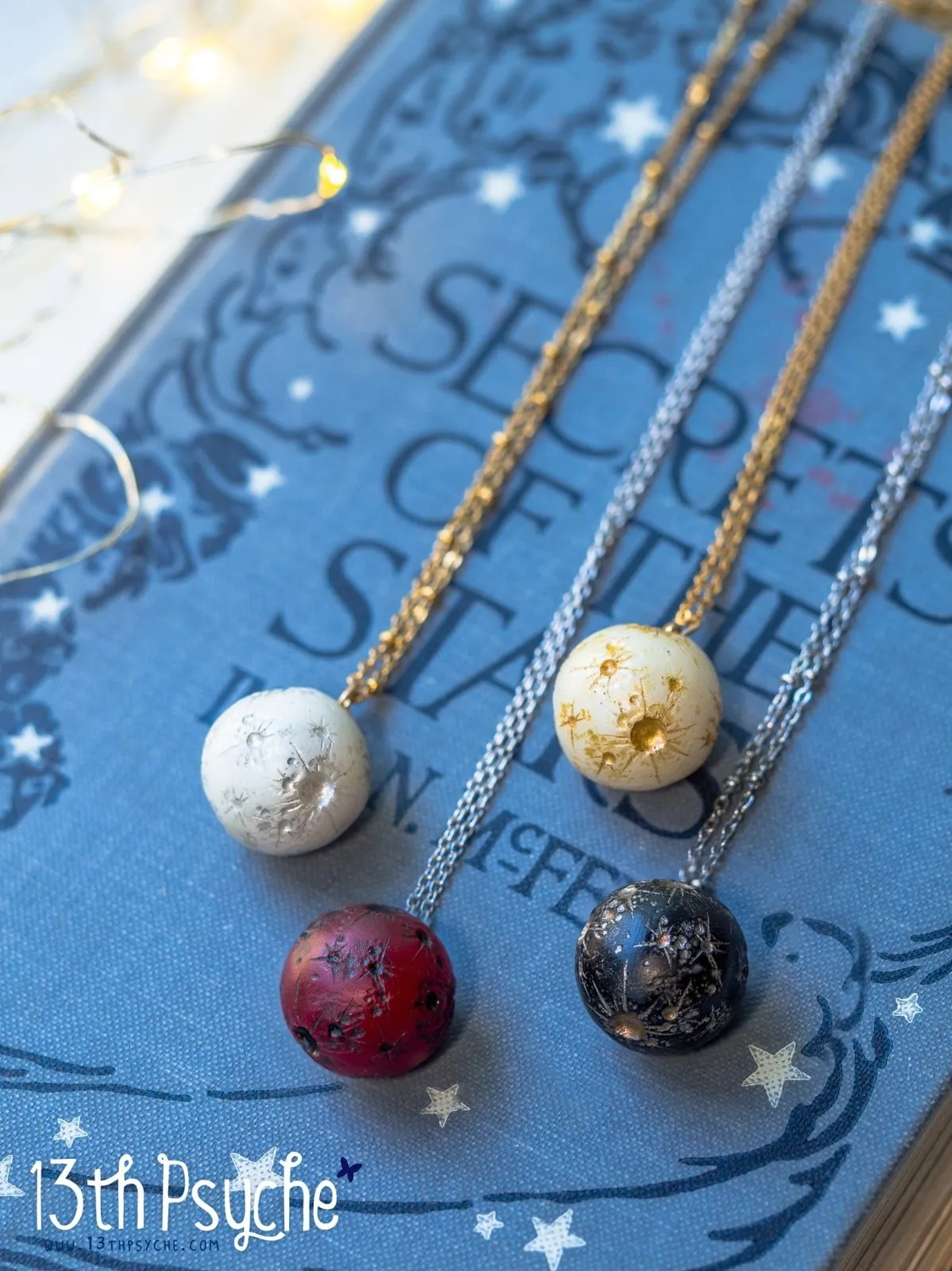 Resin Full moon necklace. Choose your style
