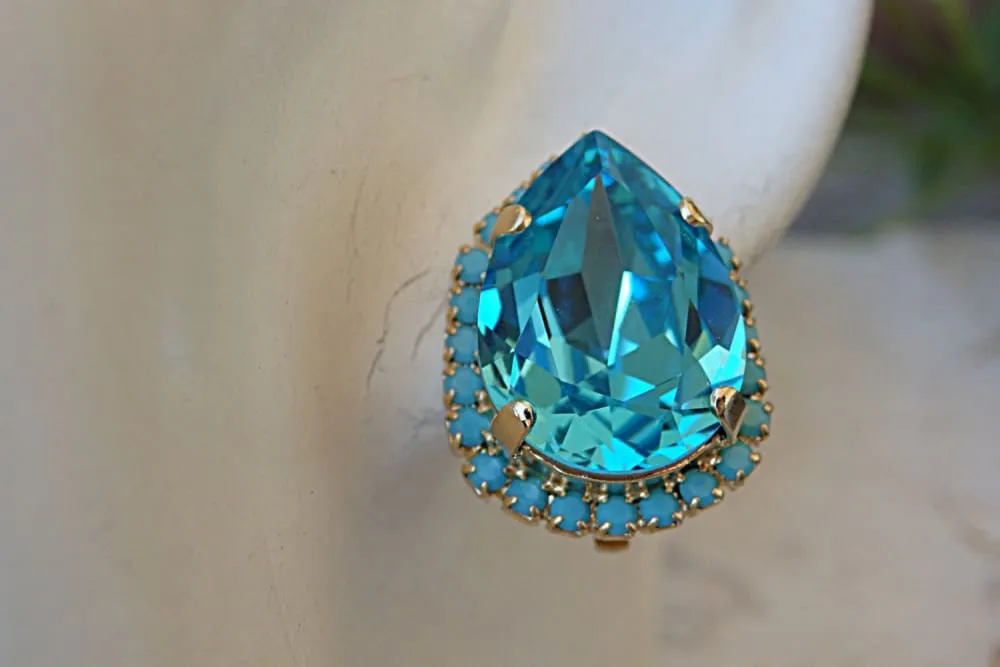 Rhinestone clip on earring