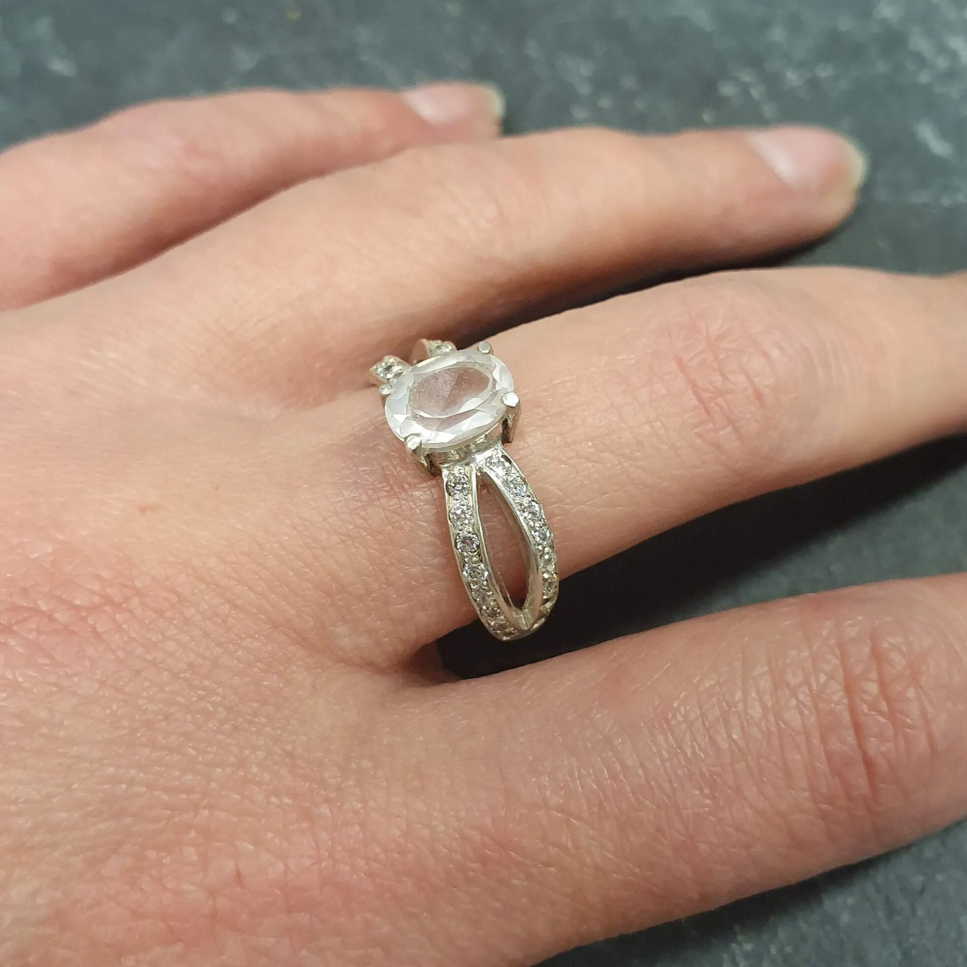 Rose Quartz Ring - Pink Vintage Ring - Love Promise Ring