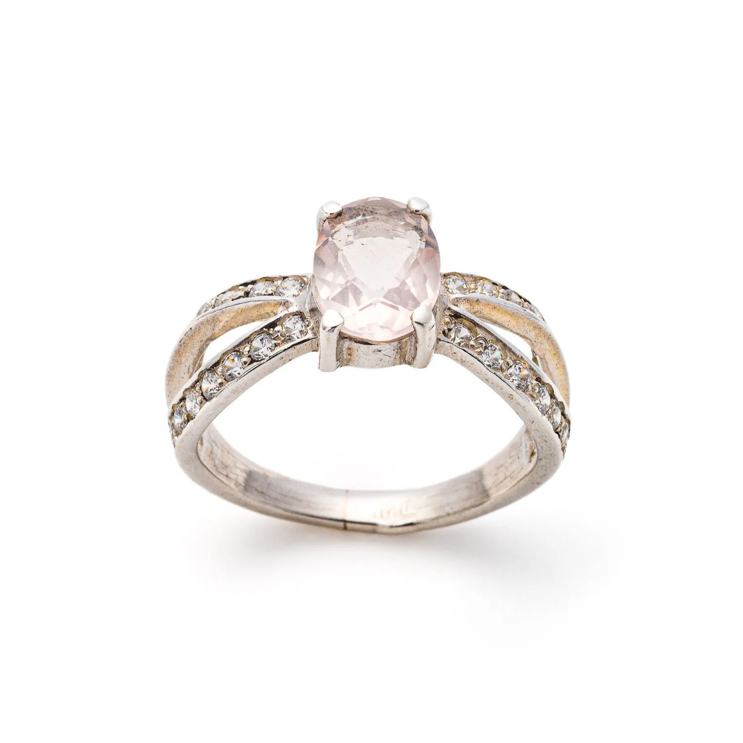 Rose Quartz Ring - Pink Vintage Ring - Love Promise Ring