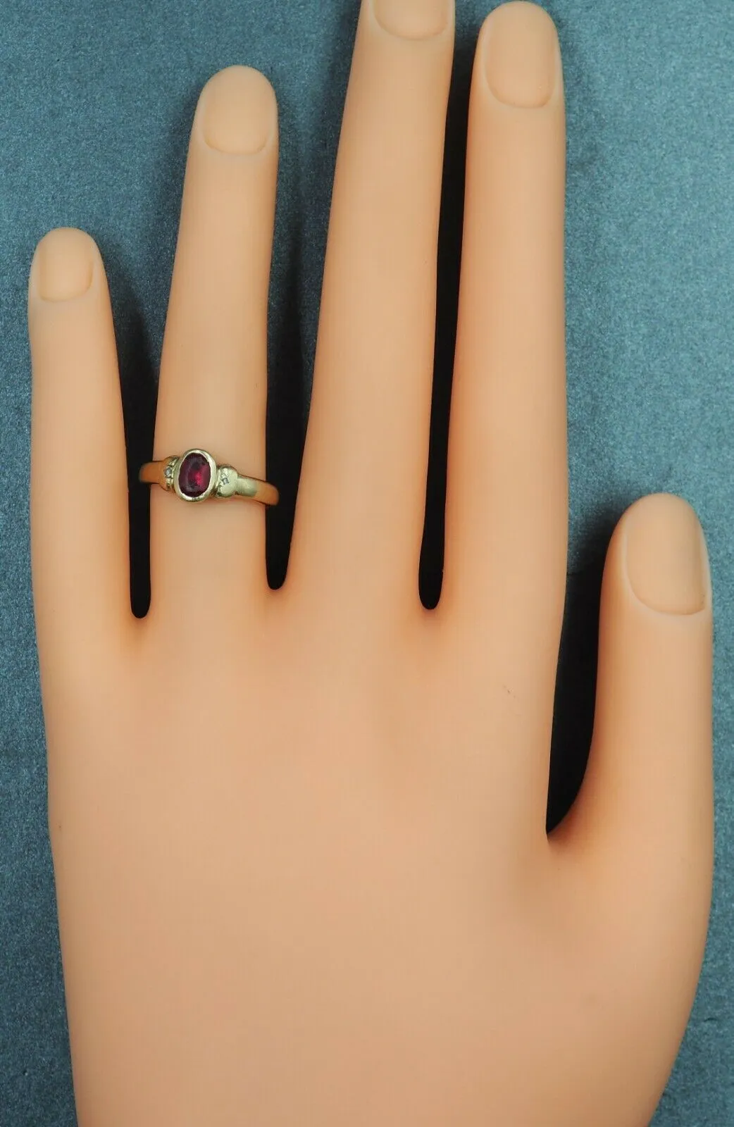Ruby & Cubic Zirconia 9ct Yellow Gold Ring