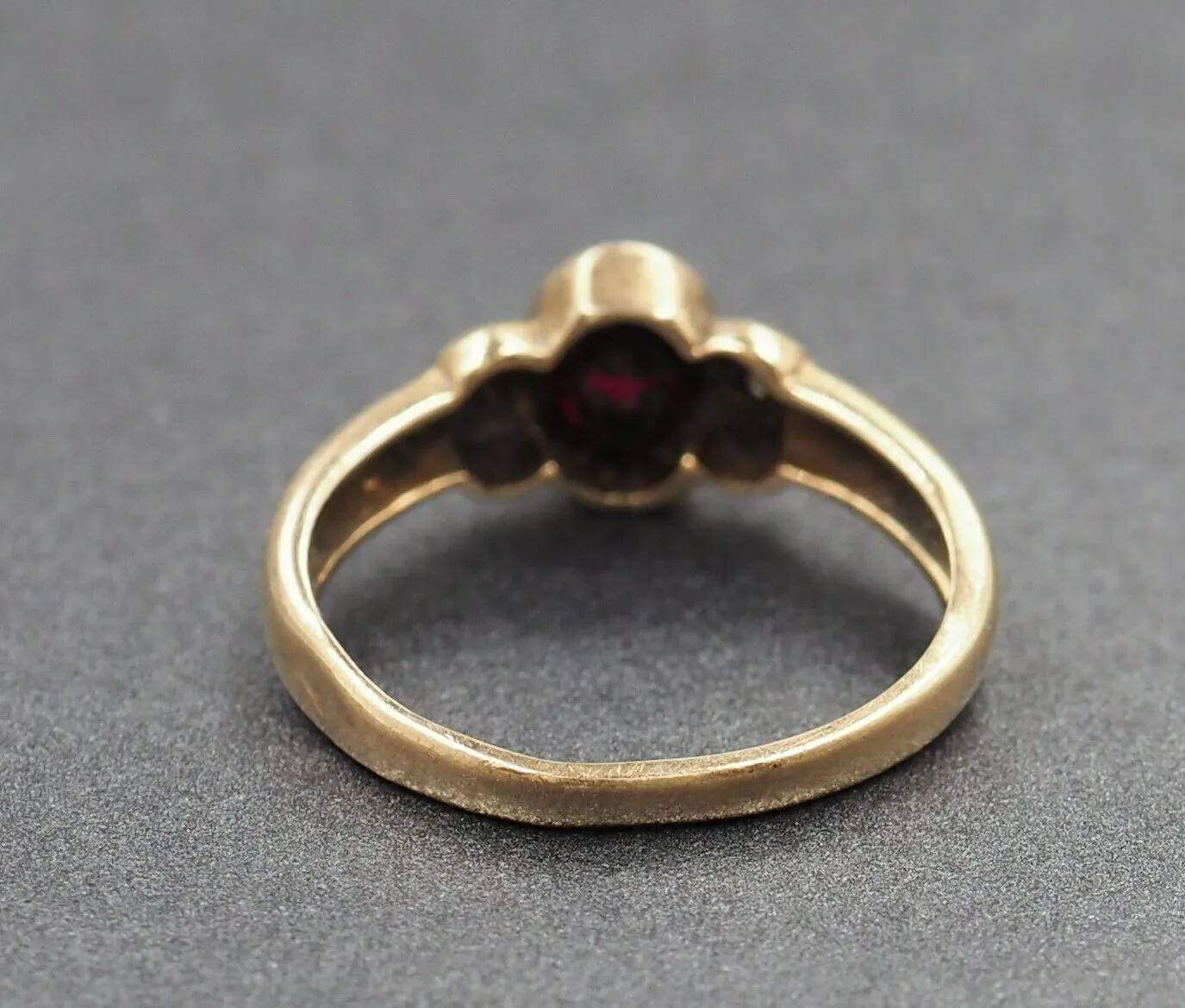 Ruby & Cubic Zirconia 9ct Yellow Gold Ring