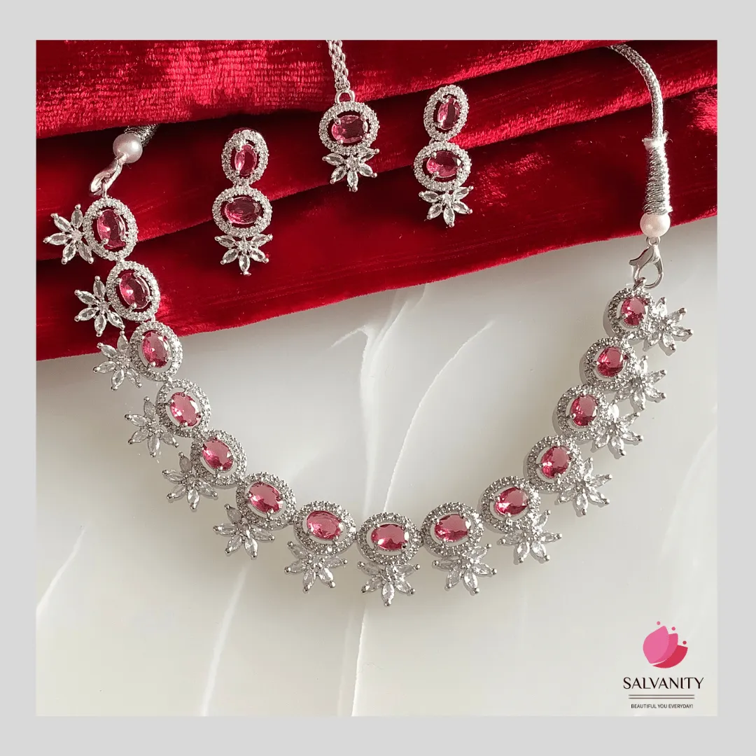 Salvanity American Diamond Fairies Necklace Set