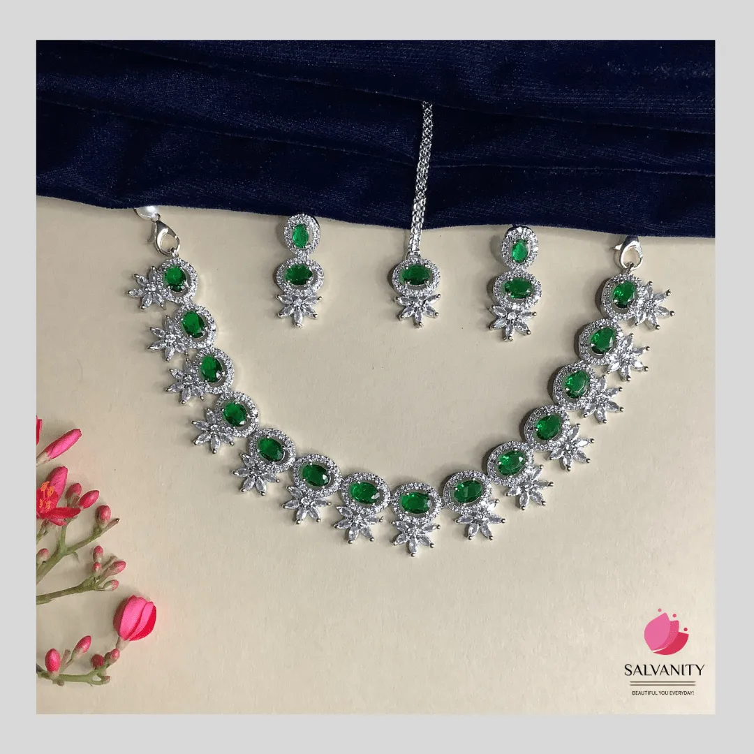Salvanity American Diamond Fairies Necklace Set