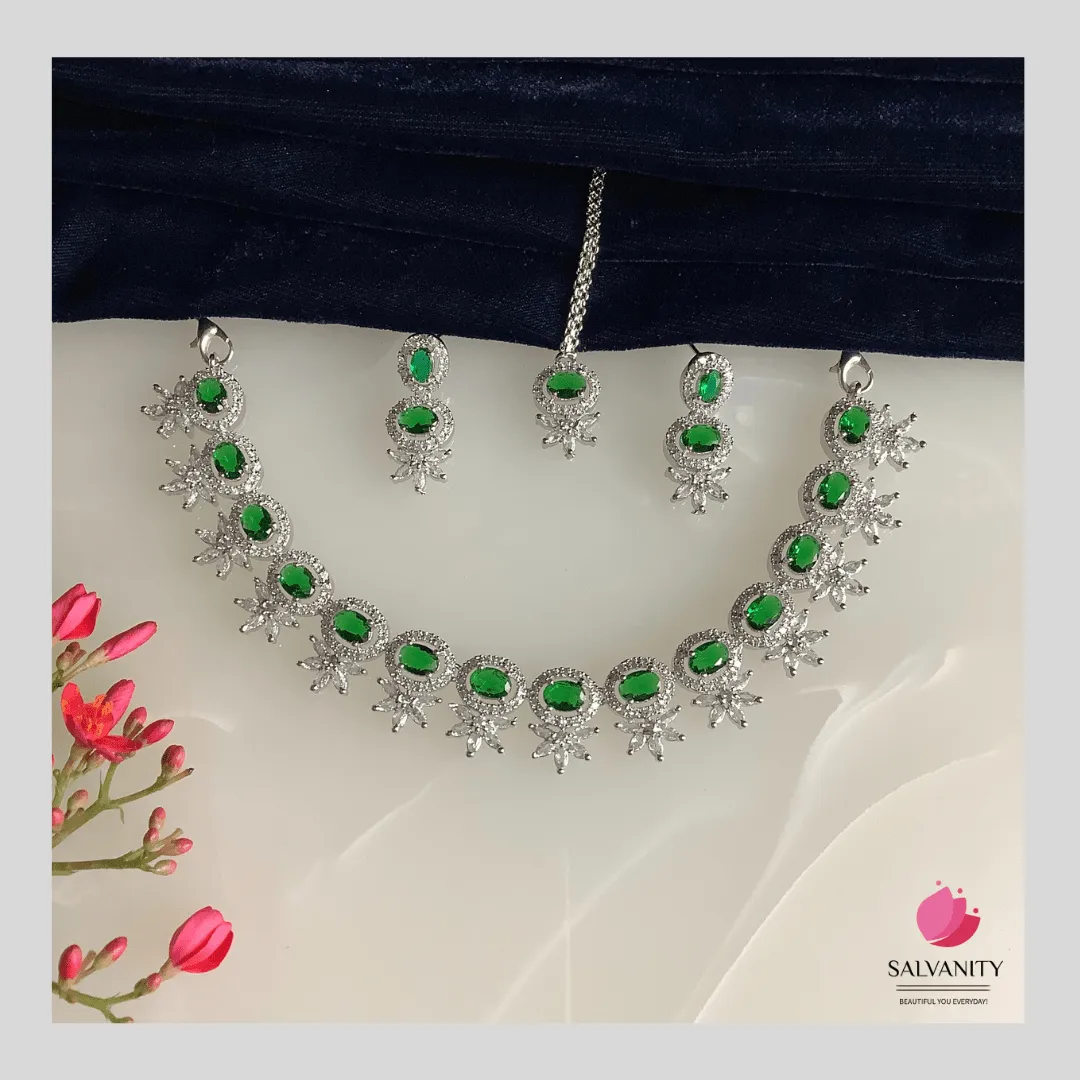 Salvanity American Diamond Fairies Necklace Set