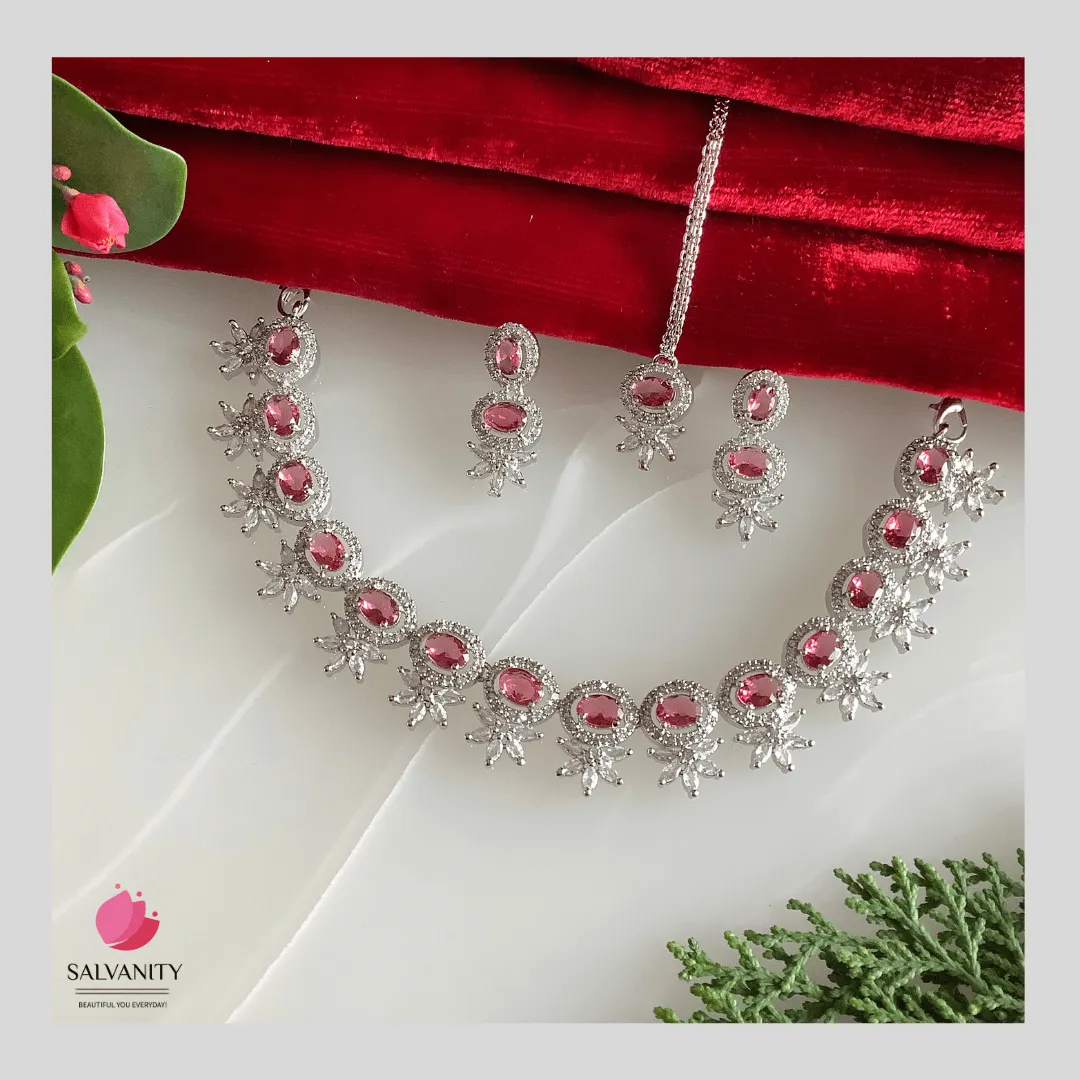 Salvanity American Diamond Fairies Necklace Set