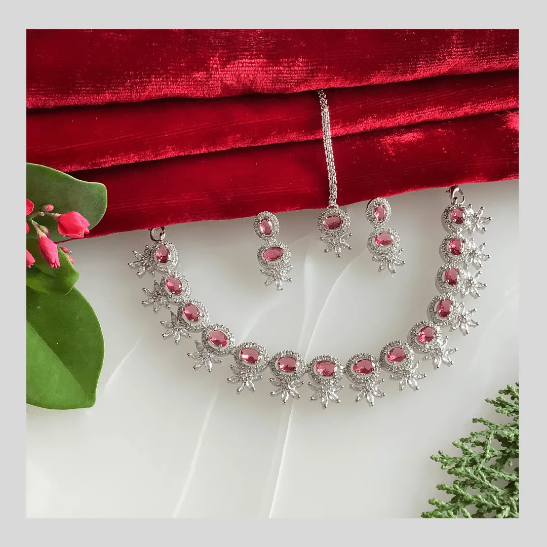 Salvanity American Diamond Fairies Necklace Set