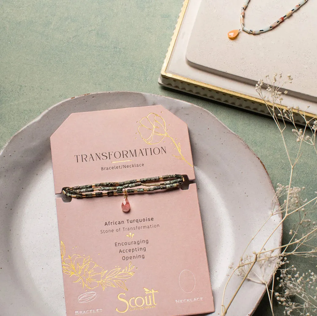 Scout Teardrop Stone Wrap Rhodonite / Pyrite - Stone Of Healing