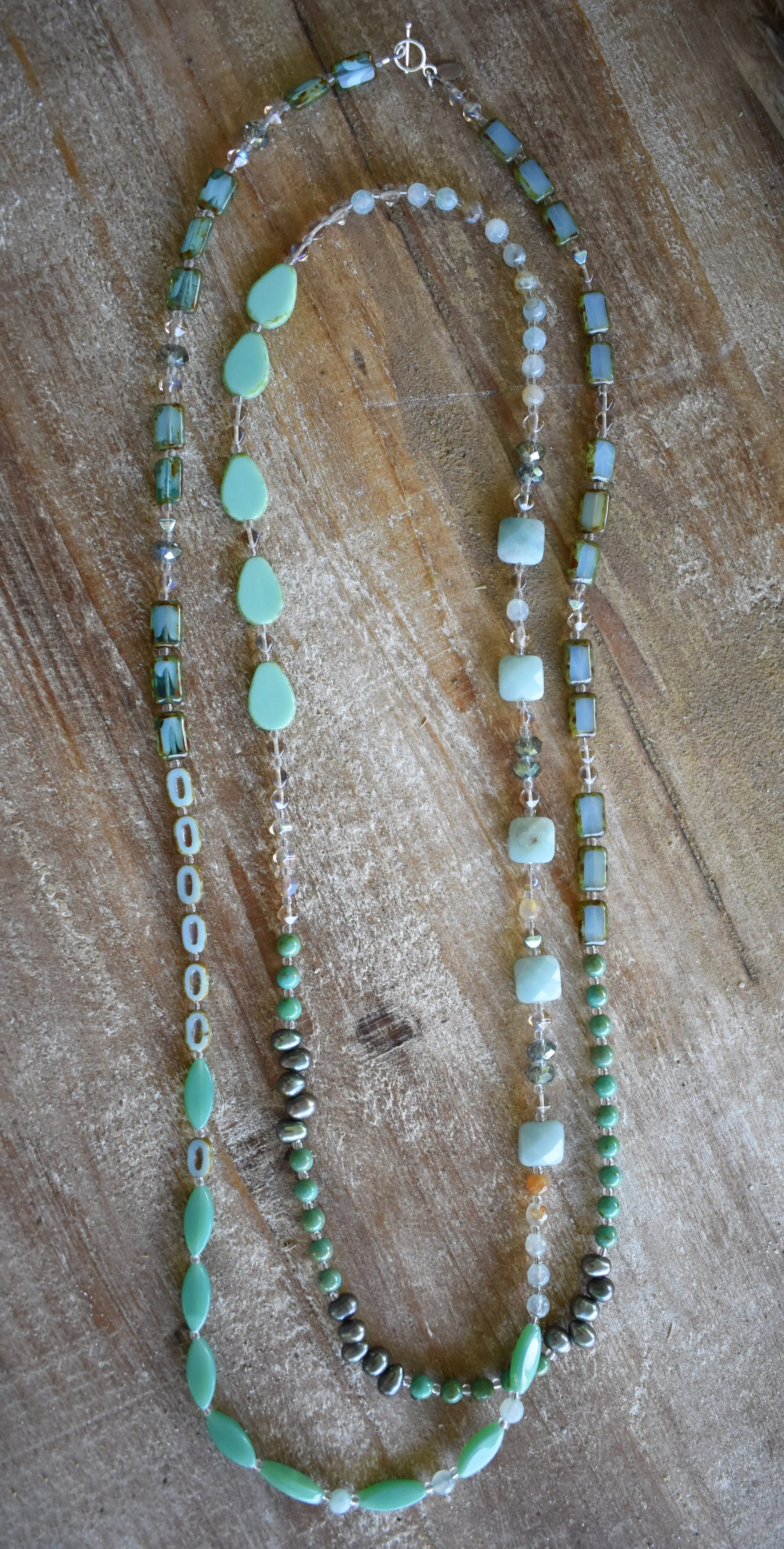 Seafoam Medley Necklace, 60"
