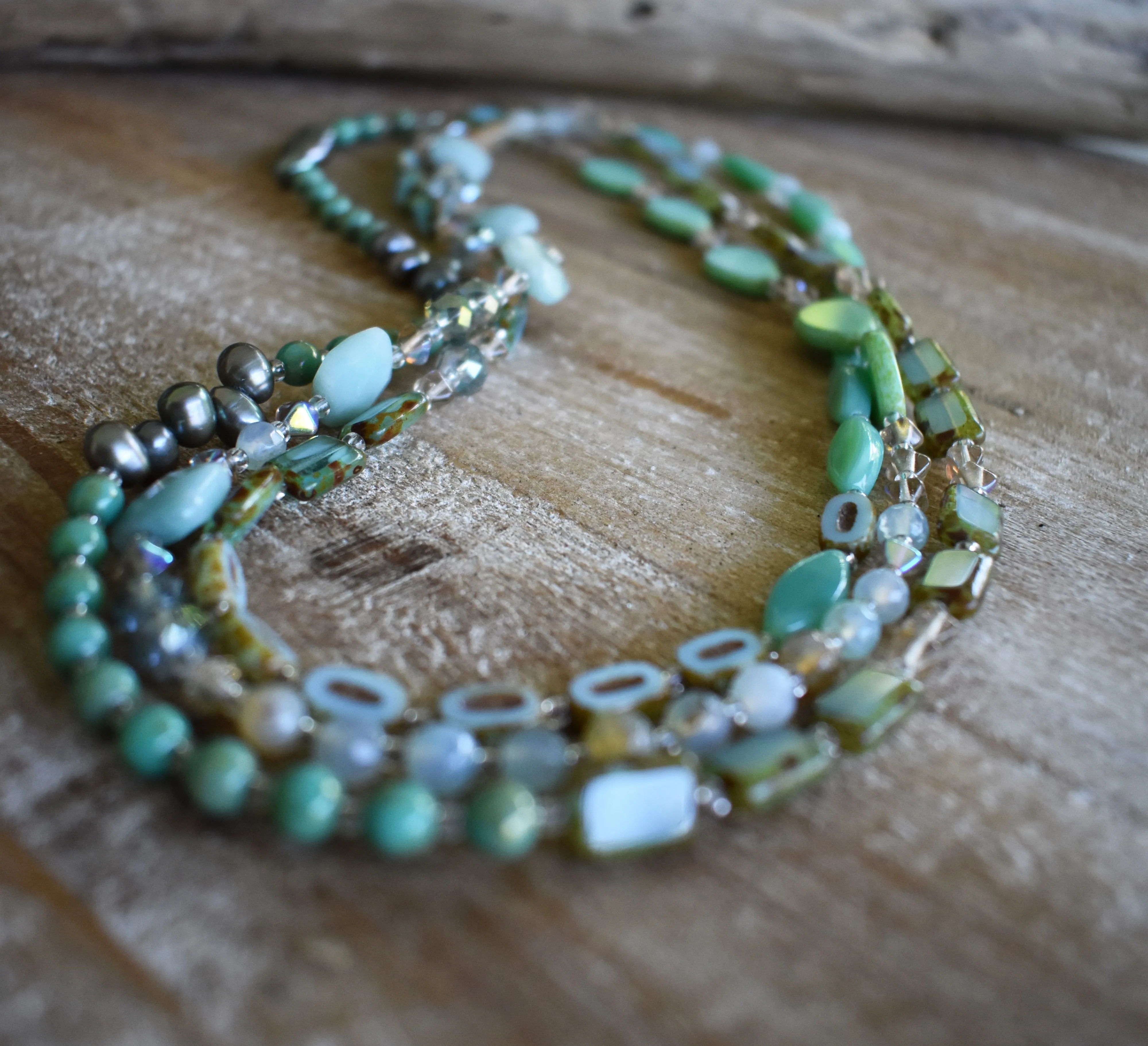 Seafoam Medley Necklace, 60"
