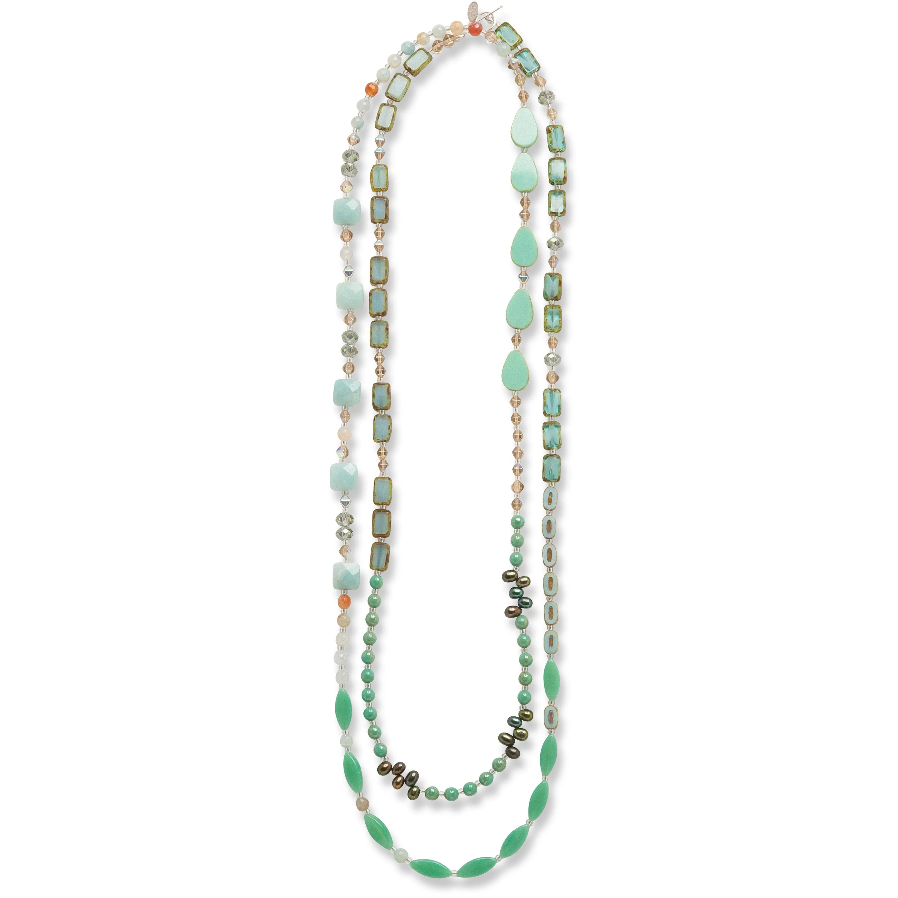 Seafoam Medley Necklace, 60"