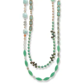 Seafoam Medley Necklace, 60"