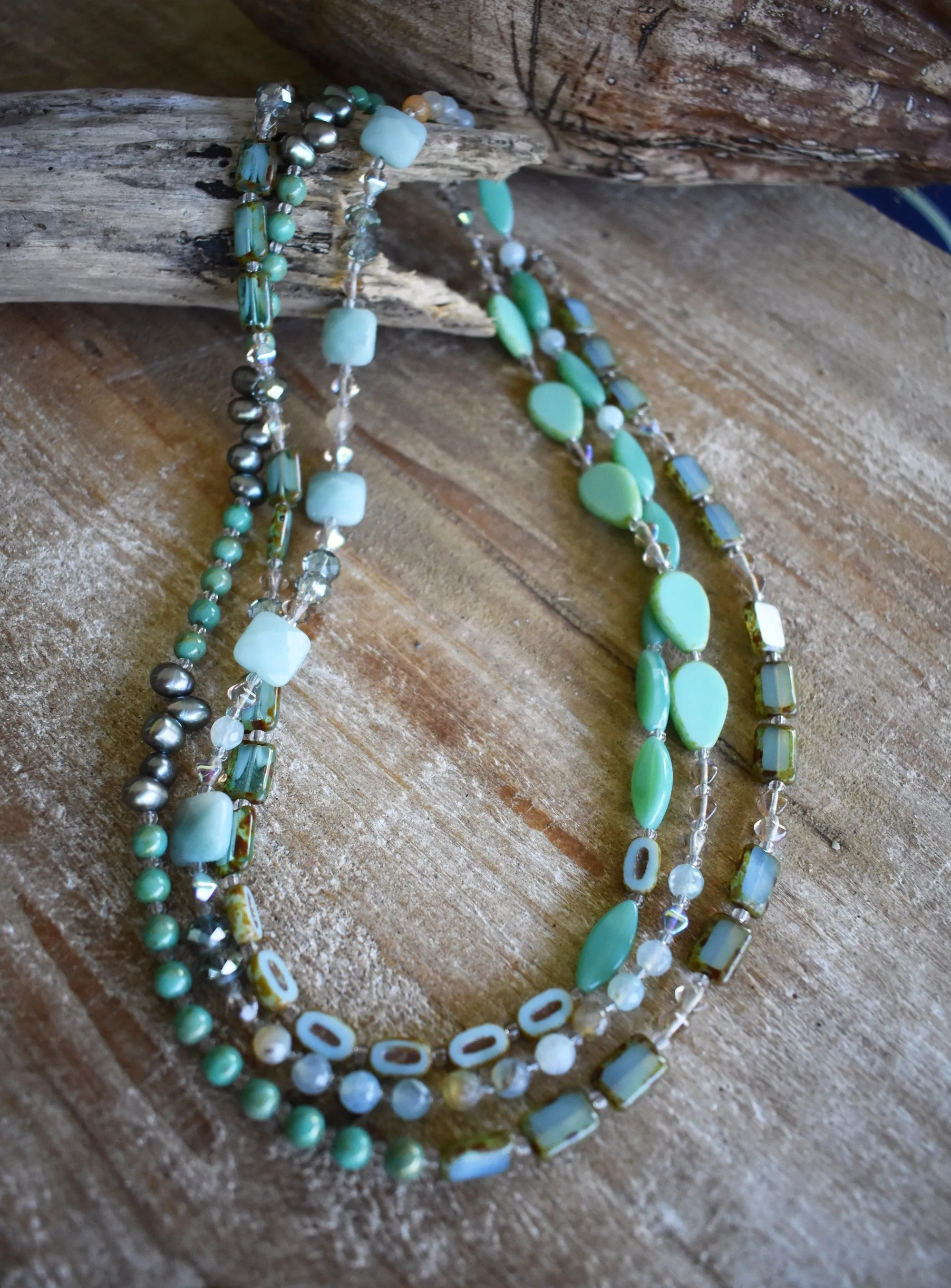 Seafoam Medley Necklace, 60"