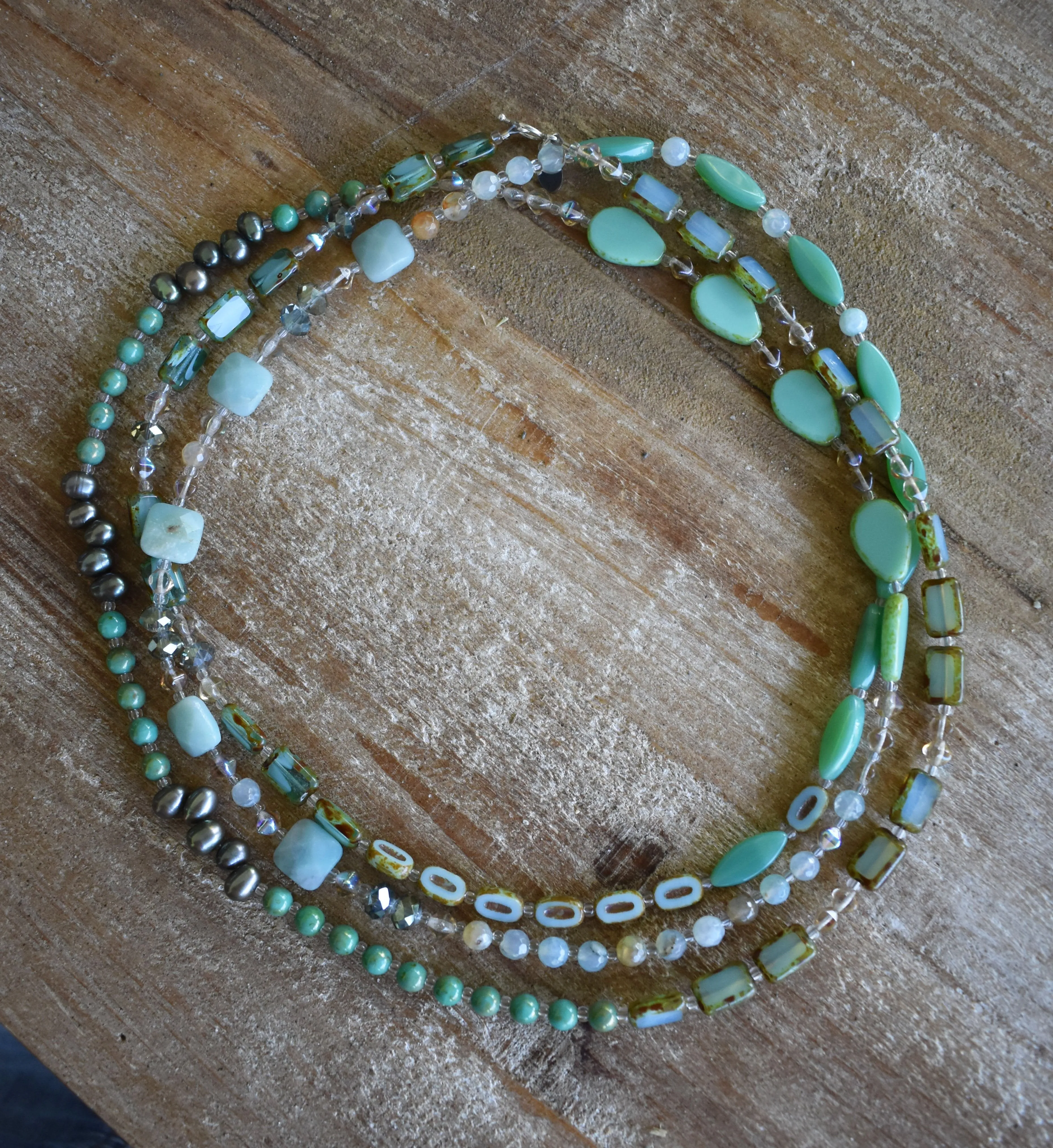 Seafoam Medley Necklace, 60"