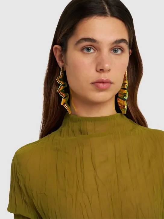 So-le Studio   Gehry iridescent leather earrings 