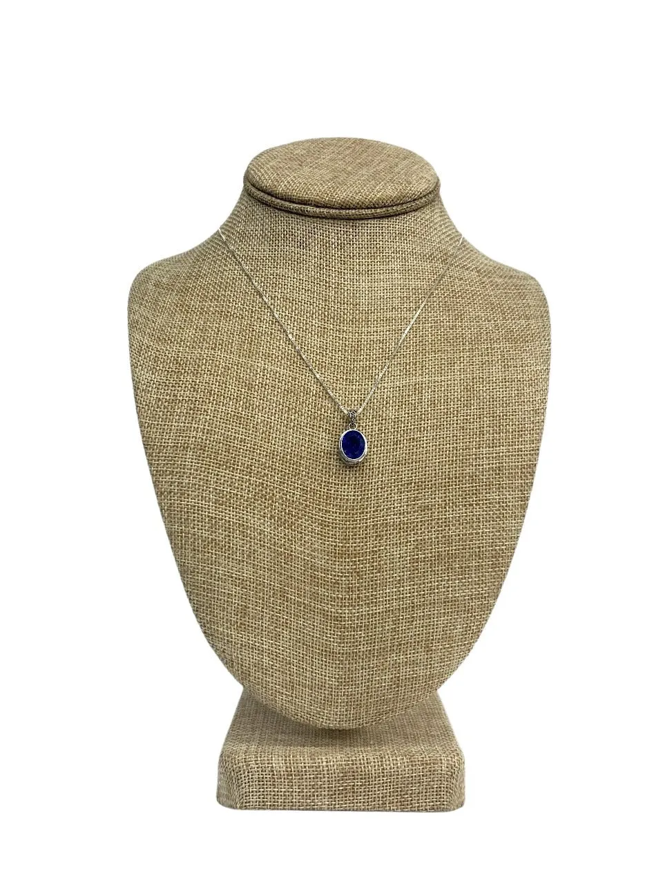 Sterling Silver And Oval Tanzanite Necklace