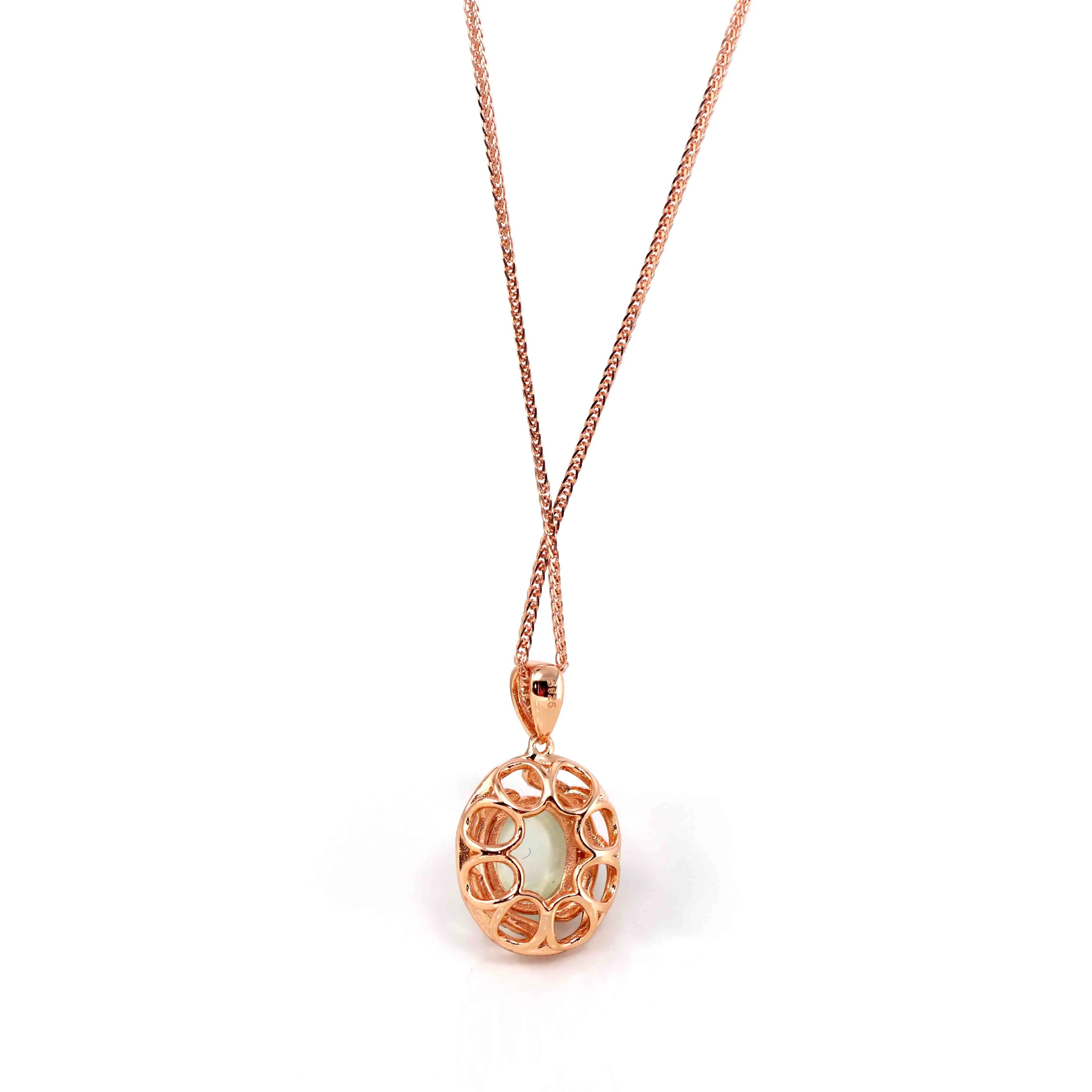 Sterling Silver Natural Cabochon Moonstone Luxury Necklace With CZ