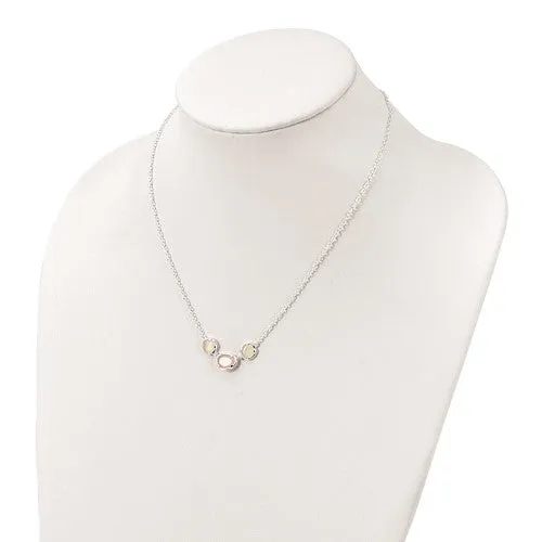 Sterling Silver White and Pink Chalcedony Necklace