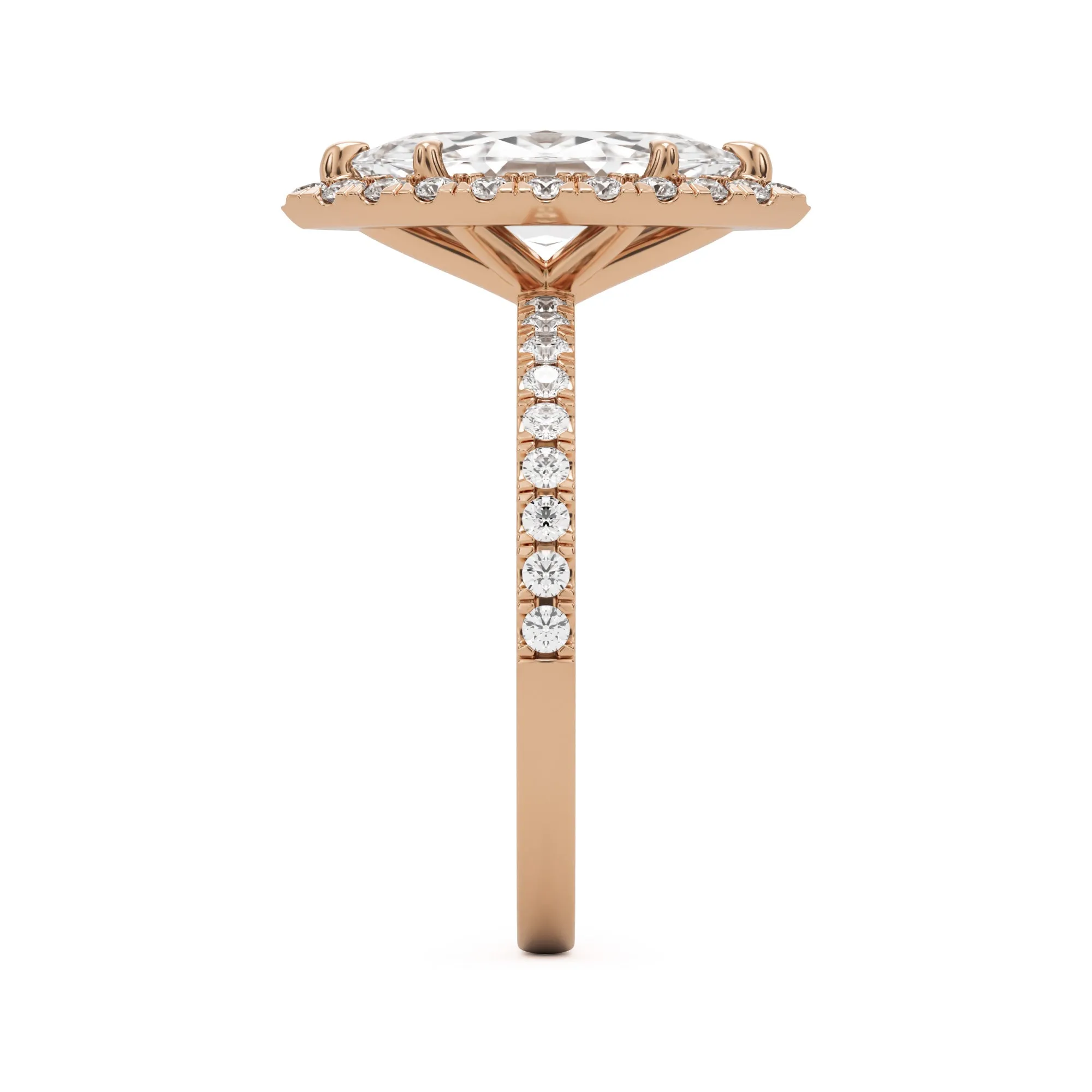 The Marquise Halo Pavé