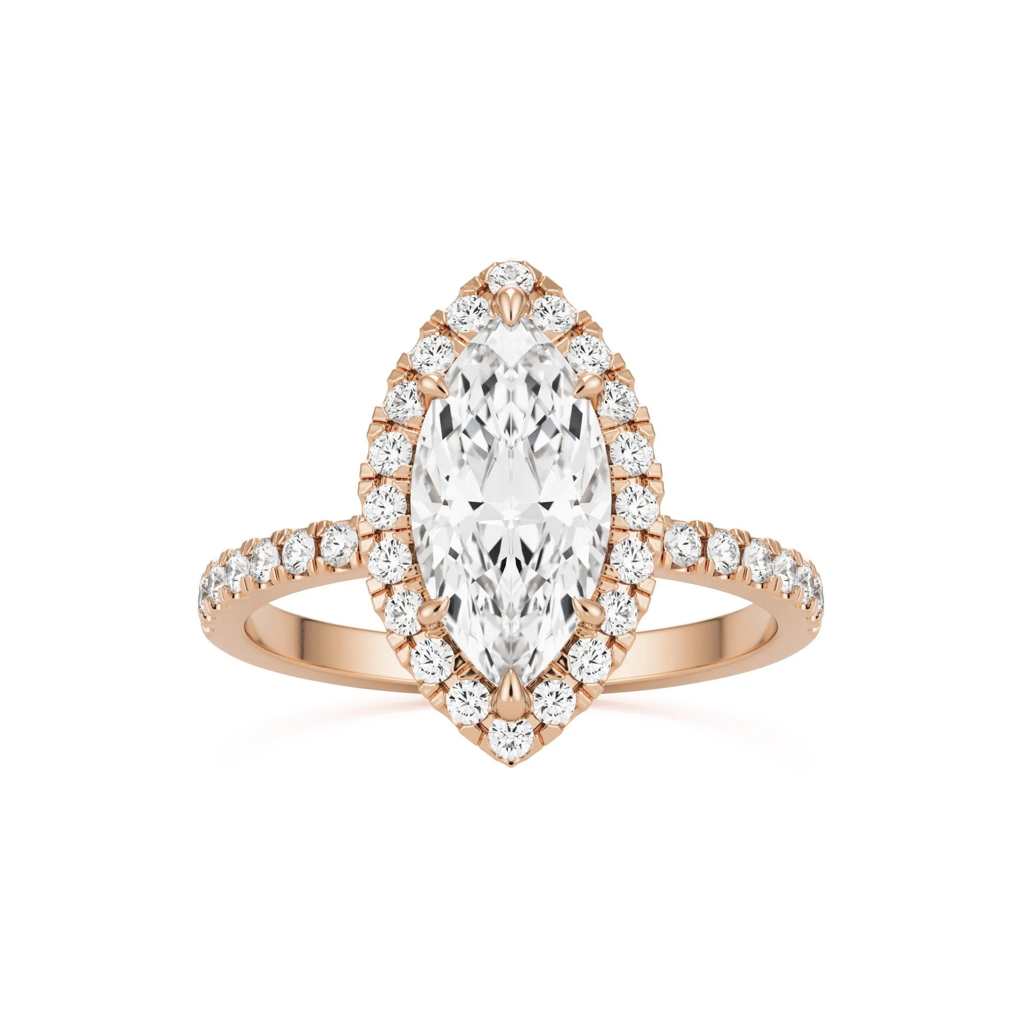 The Marquise Halo Pavé
