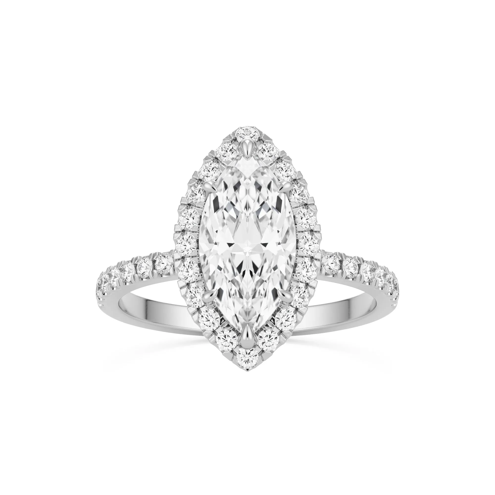 The Marquise Halo Pavé