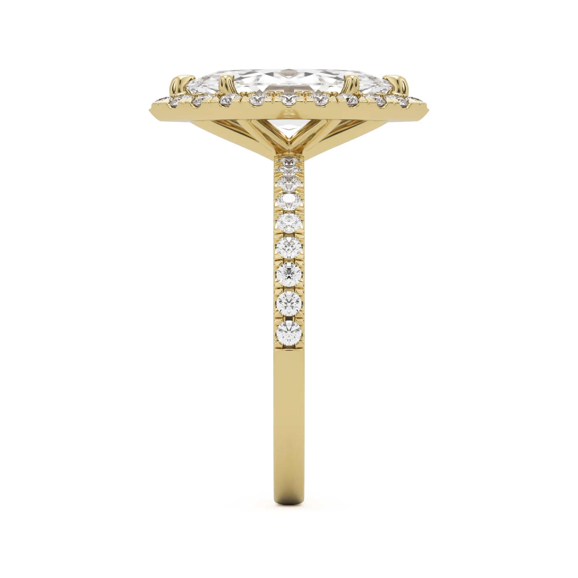 The Marquise Halo Pavé