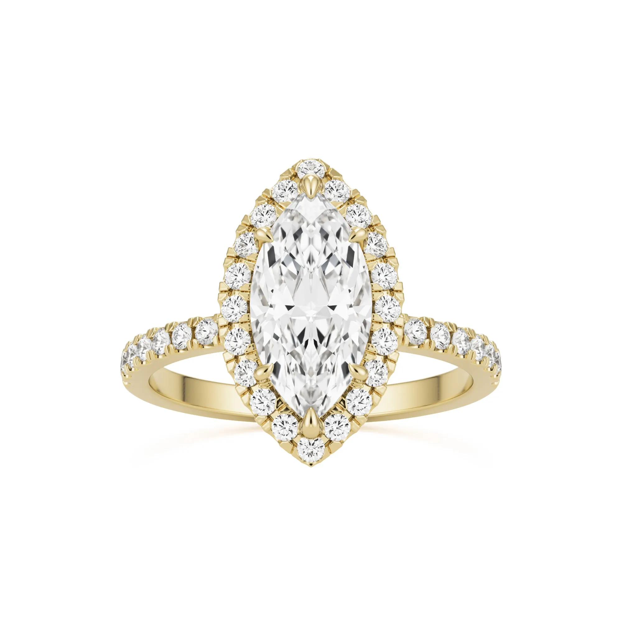 The Marquise Halo Pavé