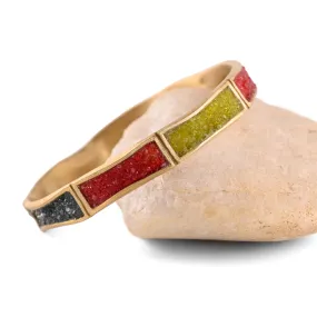 Three-Color Brass Bamboo Bangle
