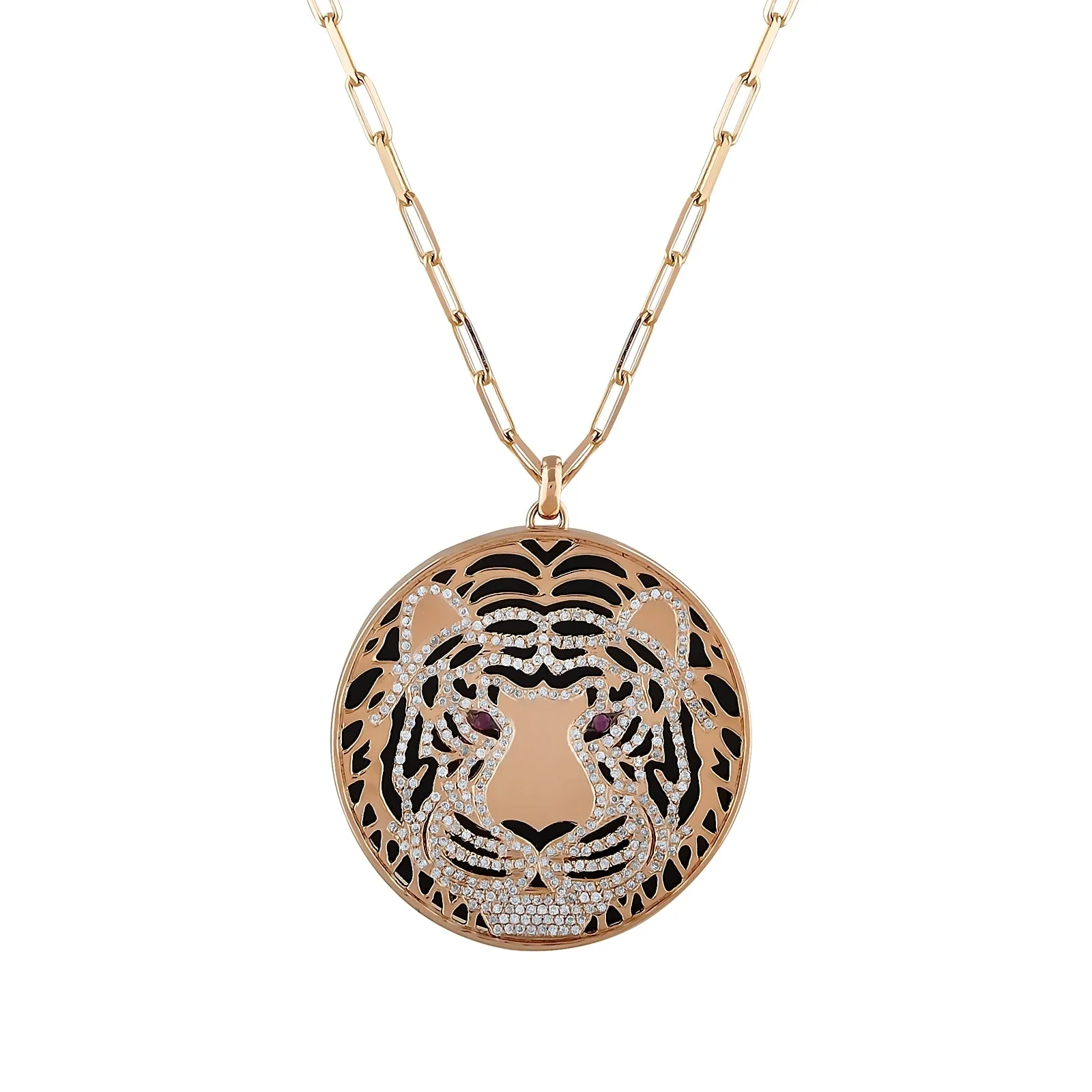 TIGER 18K GOLD DIAMOND CHAIN NECKLACE